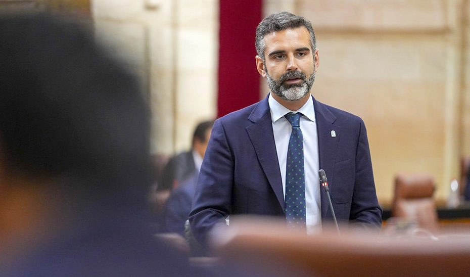 Ramón Fernández-Pacheco, en sesión plenaria en el Parlamento de Andalucía.